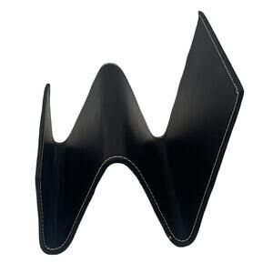 Bey-Berk Two Section Letter Rack Holder Brown Leather Desk Accessory Organizer